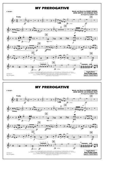 My Prerogative (arr. Ishbah Cox) - F Horn