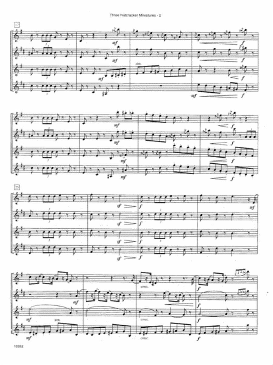 Three Nutcracker Miniatures Saxophone Quartet scores gallery preview page 3