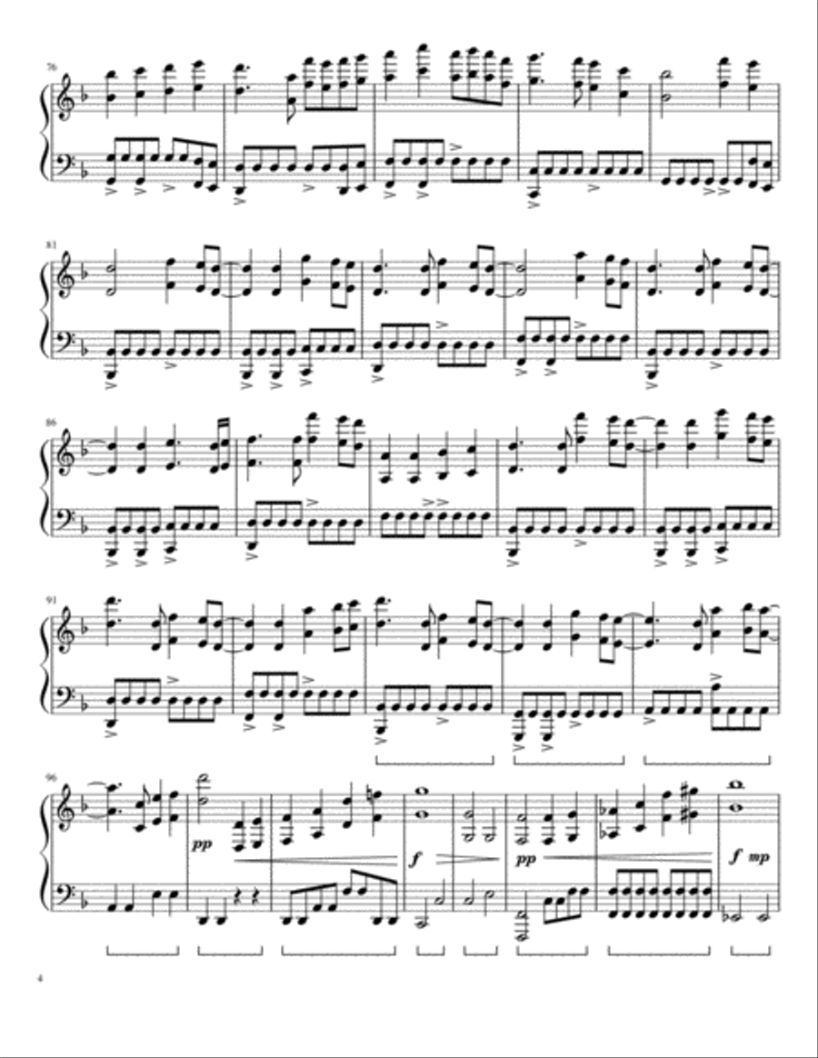 Victory -Two Steps From Hell - Piano Arrangement - Intermediate Difficulty Piano Solo scores gallery preview page 4