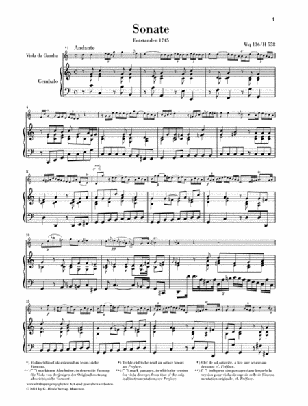 Gamba Sonatas, Wq 88, 136, 137