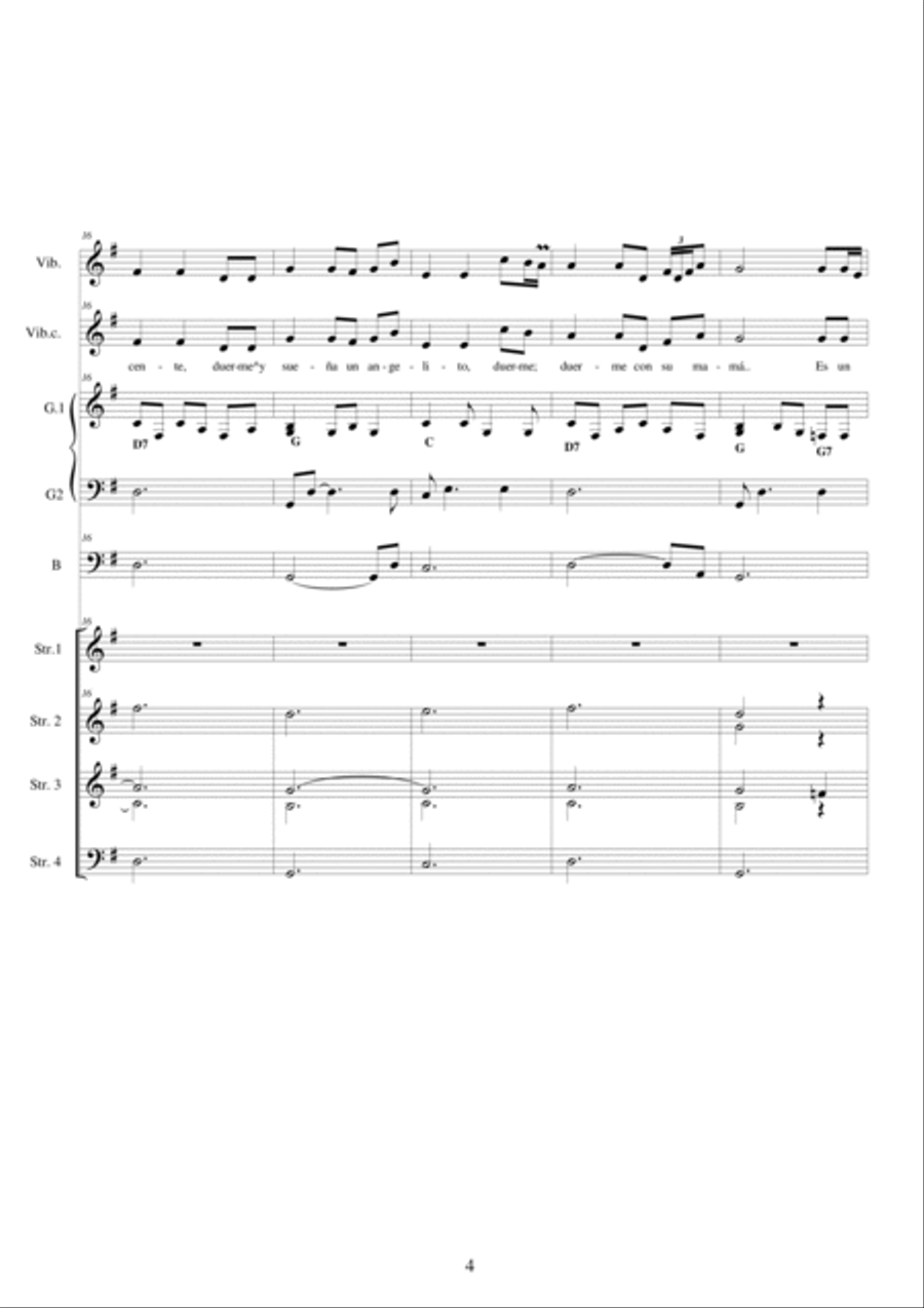 Duerme, duerme - Canción de cuna (Balada vals) Full Orchestra scores gallery preview page 4