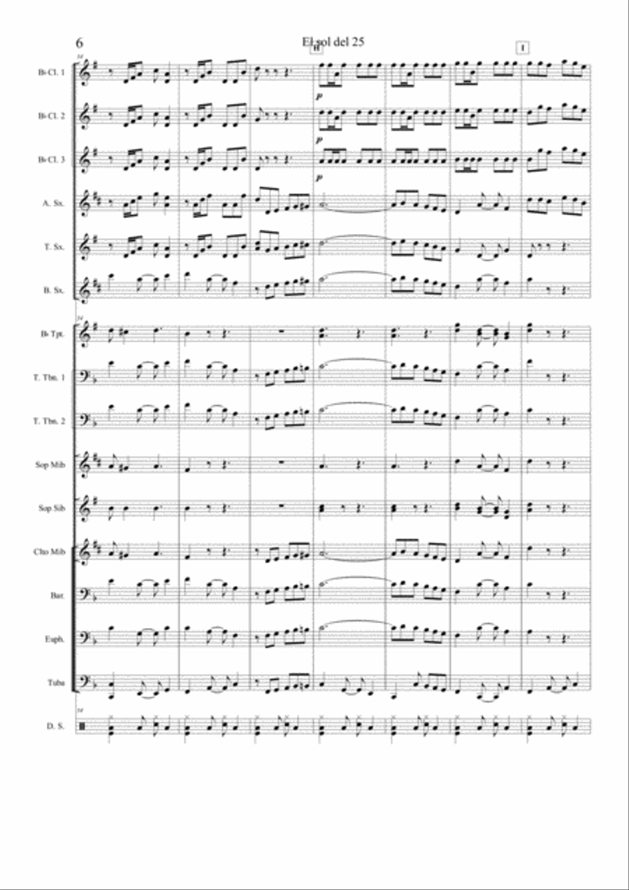 El sol del 25 El sol del 25 Marching Band scores gallery preview page 6