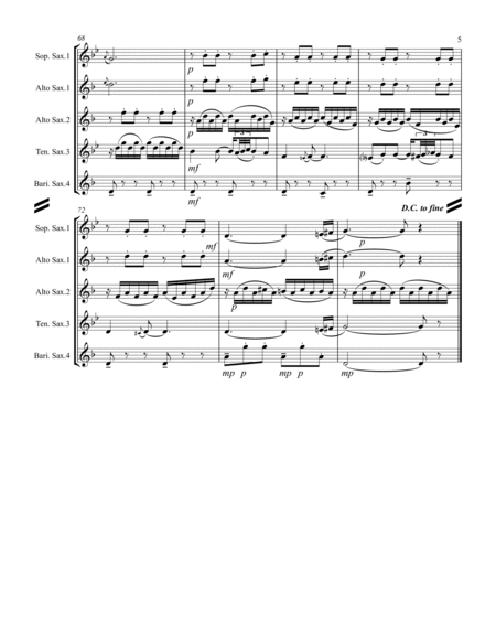 Granados – Danza Española - No.2 “Oriental” (for Saxophone Quartet SATB or AATB) image number null