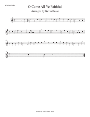 Book cover for O Come All Ye Faithful (Easy key of C) Clarinet