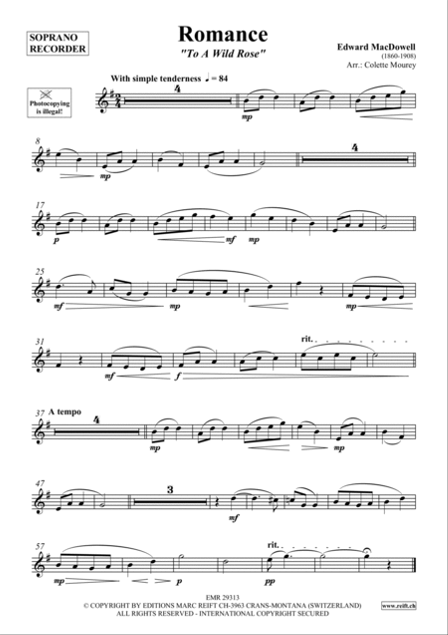 Romance Romance Soprano Recorder scores gallery preview page 2