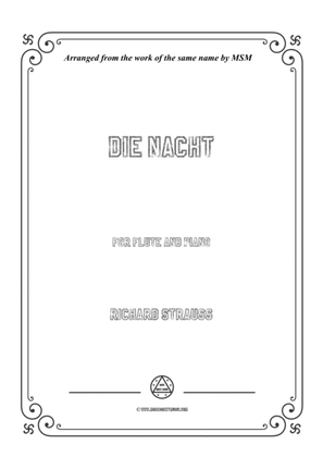 Book cover for Richard Strauss-Die Nacht, for Flute and Piano