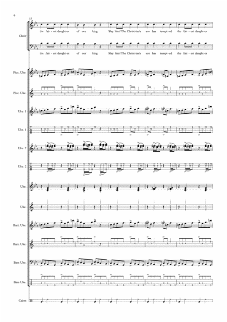 In the Hall of the Mountain King- Ukulele Ensemble Choir scores gallery preview page 6