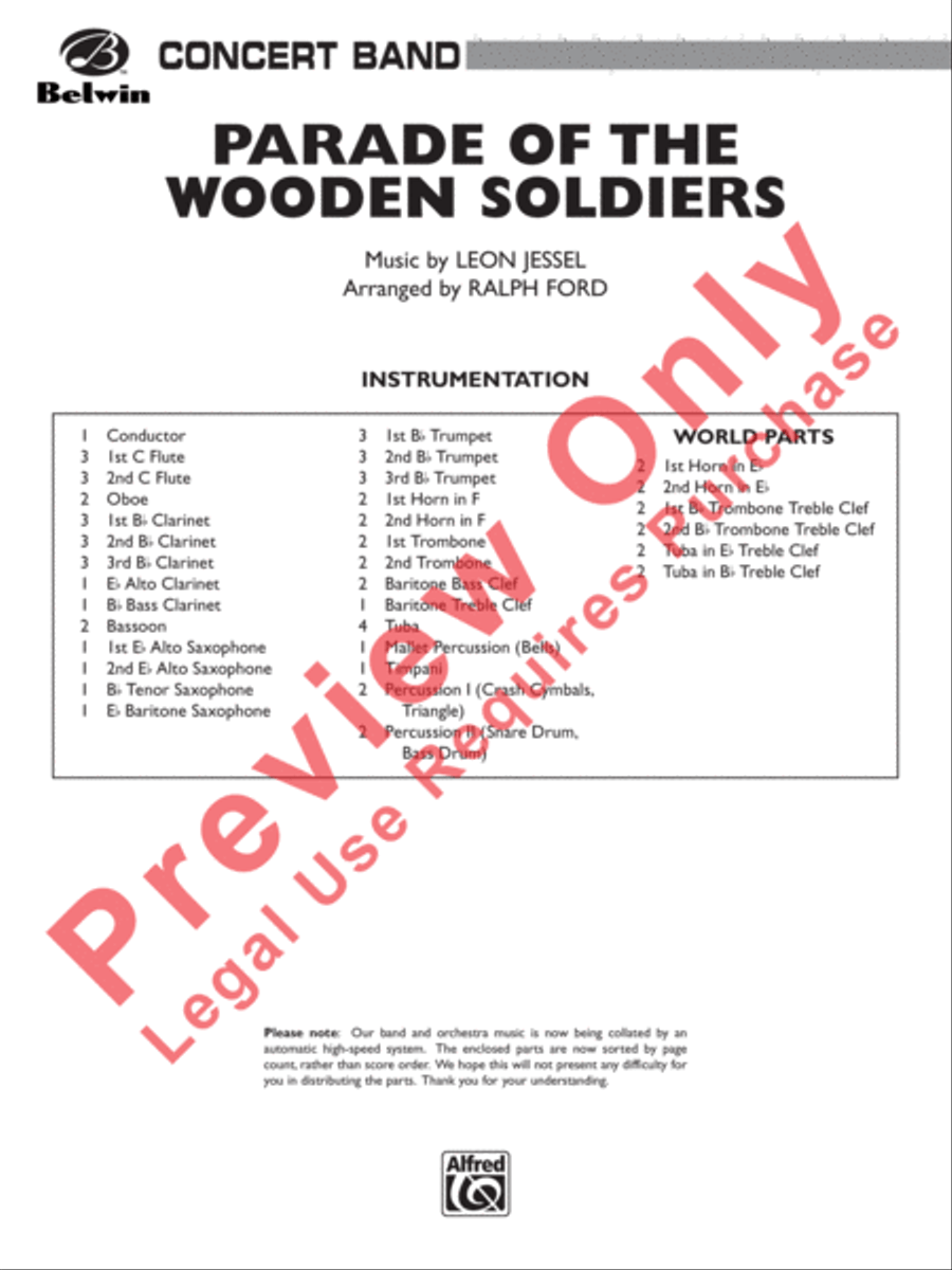 Parade of the Wooden Soldiers Concert Band scores gallery preview page 2
