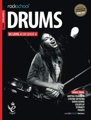 Book cover for Rockschool Drums Grade 4