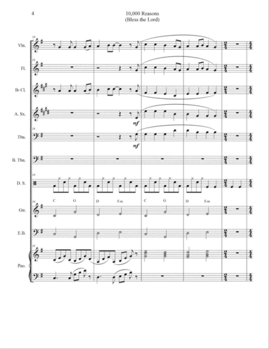 10,000 Reasons (bless The Lord) Chamber Orchestra scores gallery preview page 4