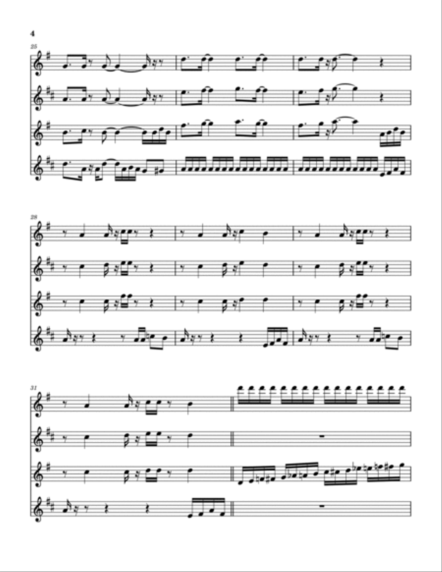 Machine Gun Machine Gun Saxophone Quartet scores gallery preview page 5