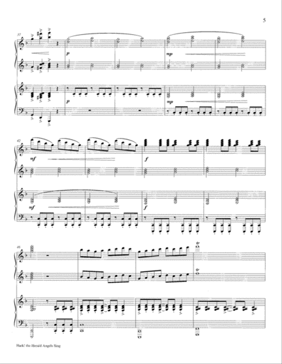 Hark! the Herald Angels Sing Piano Accompaniment scores gallery preview page 5