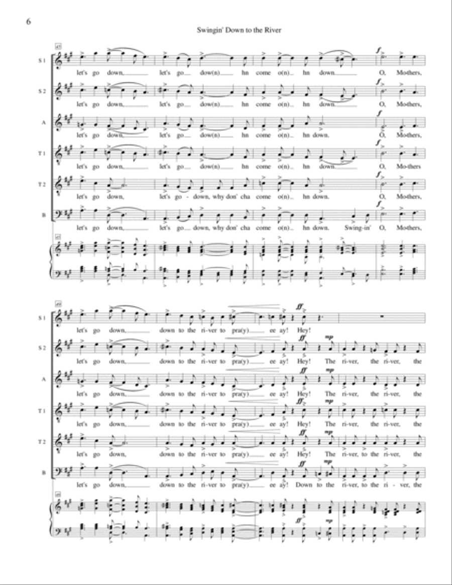 Swingin' Down to the River Divisi scores gallery preview page 6
