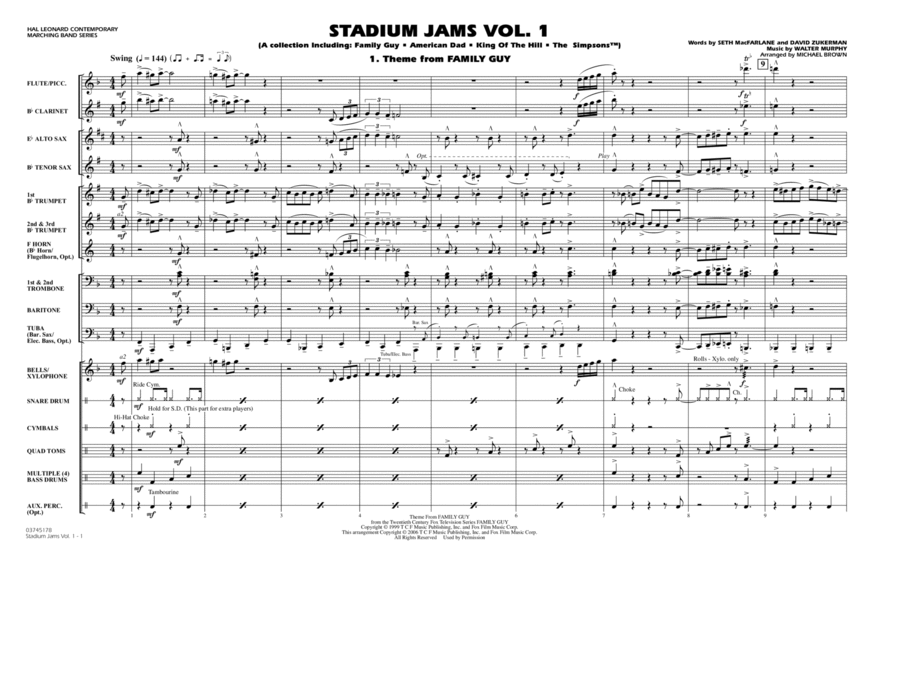 Stadium Jams - Vol. 1 - Full Score image number null