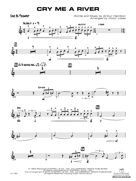 Cry Me a River: 2nd B-flat Trumpet