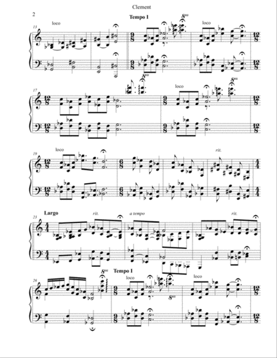 Clement (Meditation no. 5 for Solo Piano) Piano Solo scores gallery preview page 2