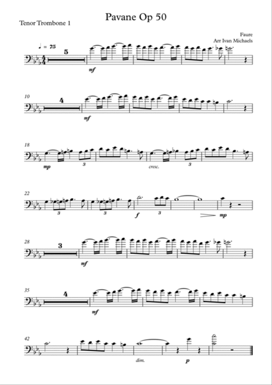 Faure’s Pavane Op50 Brass Ensemble scores gallery preview page 4