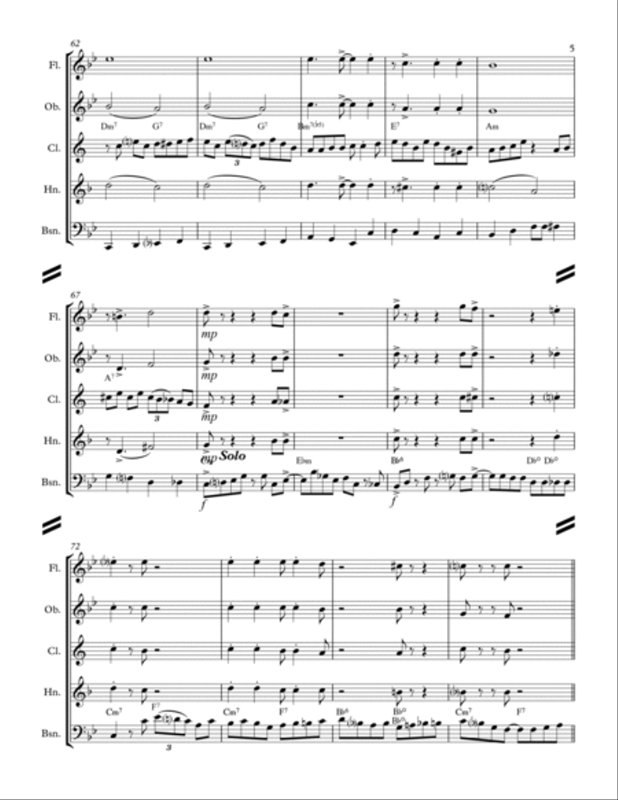 CHICAGO (That Toddlin' Town) (for Woodwind Quintet) Woodwind Quintet scores gallery preview page 6