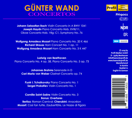 Gunter Wand: Concertos
