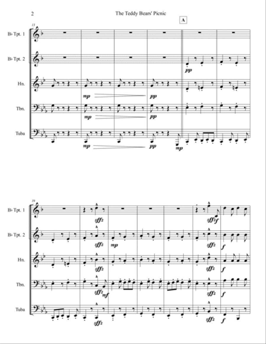 Teddy Bears’ Picnic Brass Ensemble scores gallery preview page 3