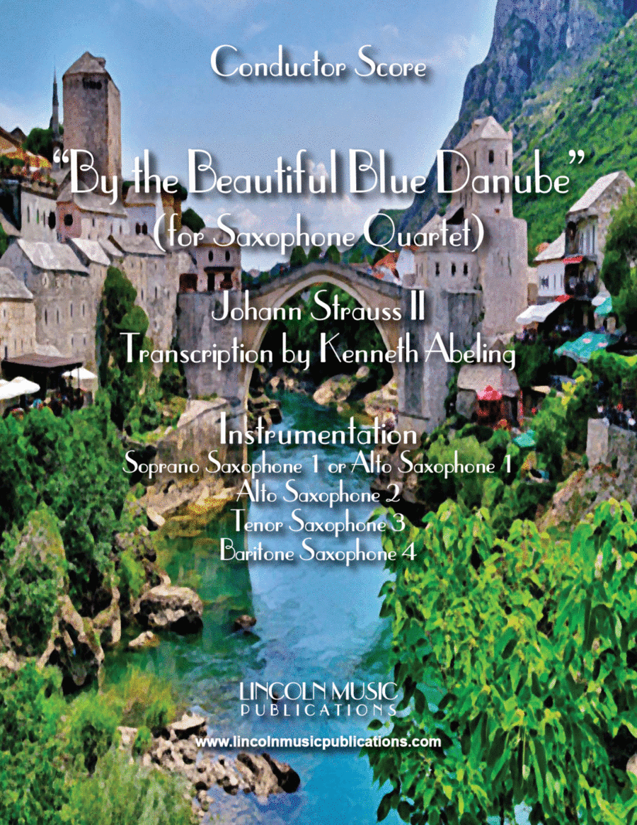 The Blue Danube (for Saxophone Quartet SATB or AATB) Saxophone Quartet scores gallery preview page 1