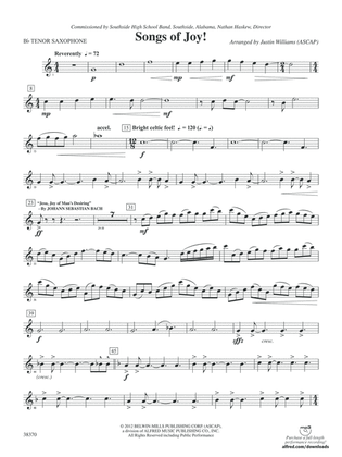 Songs of Joy!: B-flat Tenor Saxophone