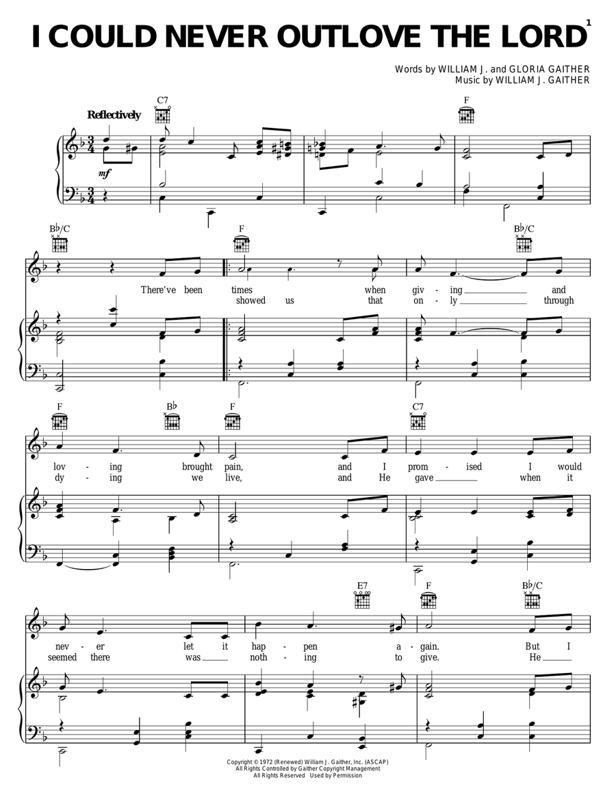 I Could Never Outlove The Lord Guitar scores gallery preview page 1