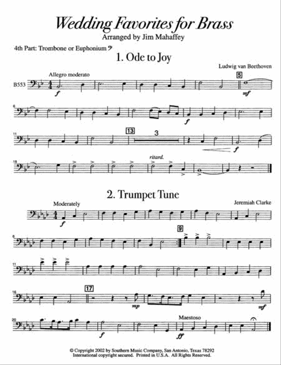 Wedding Favorites for Brass Brass Quartet scores gallery preview page 2