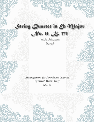 Mozart K.171, for Saxophone Quartet