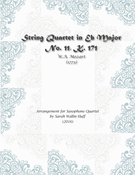 Mozart K.171, for Saxophone Quartet image number null