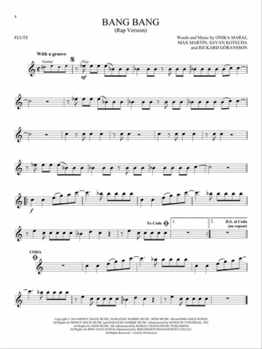 Hip-Hop Hits Flute Solo scores gallery preview page 4