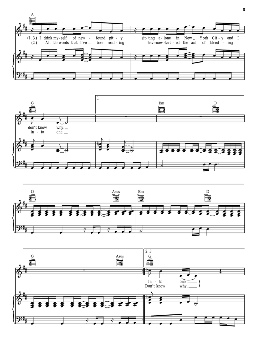 The World I Know Piano, Vocal, Guitar scores gallery preview page 3