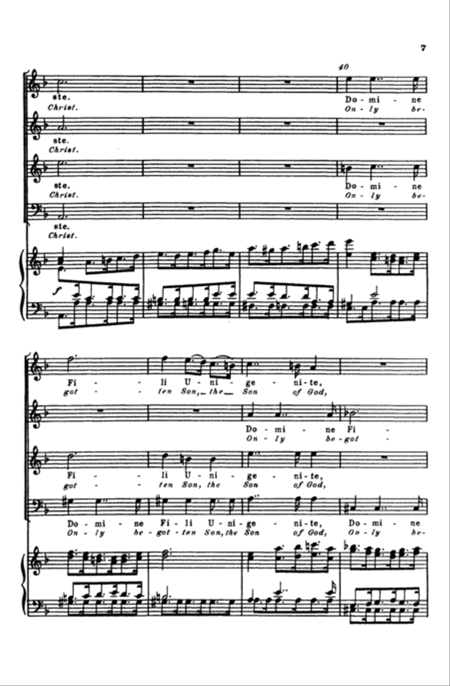 Domini Fili Unigenite (Only Begotten Son of God) Choir scores gallery preview page 6