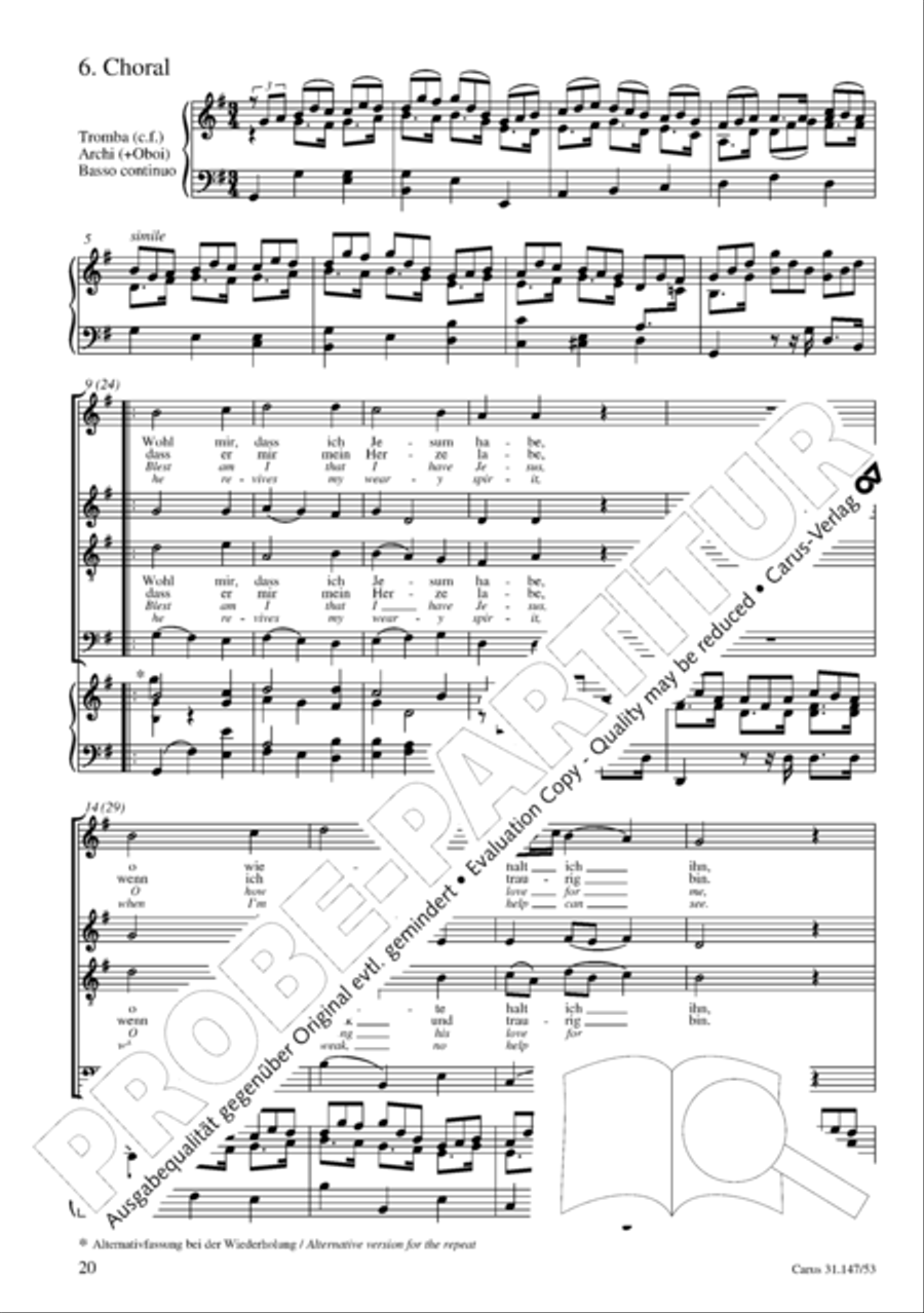 Heart and mouth and thought and action (Herz und Mund und Tat und Leben) (Herz und Mund und Tat und Leben) 4-Part scores gallery preview page 21