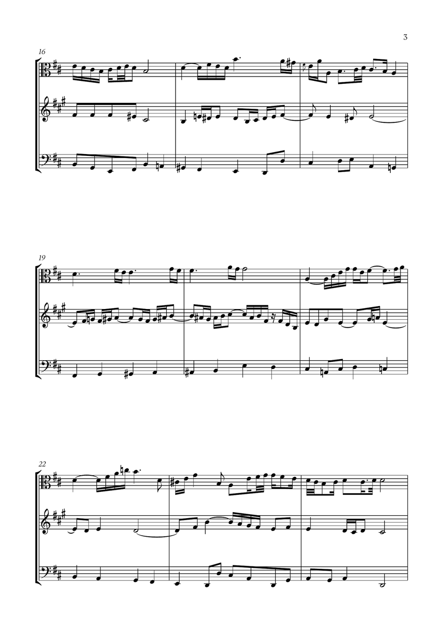Johann Sebastian Bach - Air on the G String (for Viola, French Horn and Bassoon) Small Ensemble scores gallery preview page 3