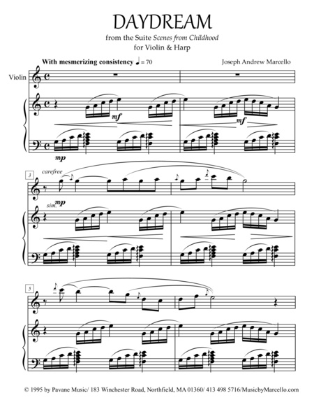 Daydream - from 'Scenes from Childhood' for Violin & Harp image number null