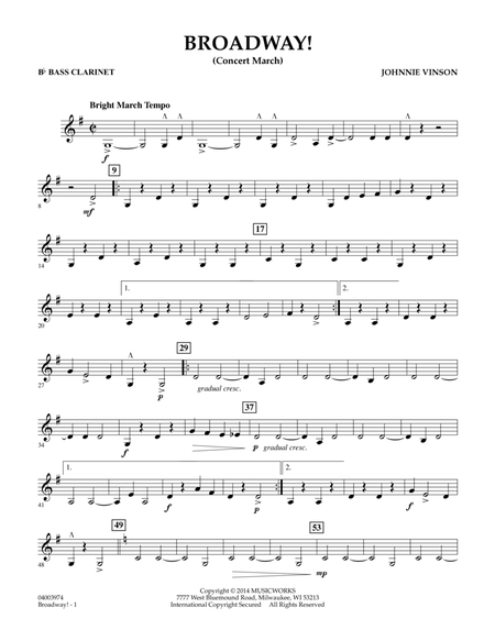 Broadway! - Bb Bass Clarinet
