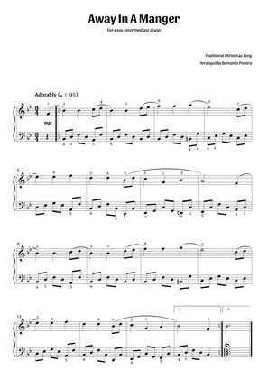 Book cover for Away In A Manger (easy-intermediate piano – B♭ major)