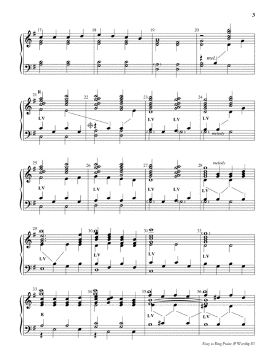 Easy to Ring Praise and Worship 3-Octaves scores gallery preview page 3