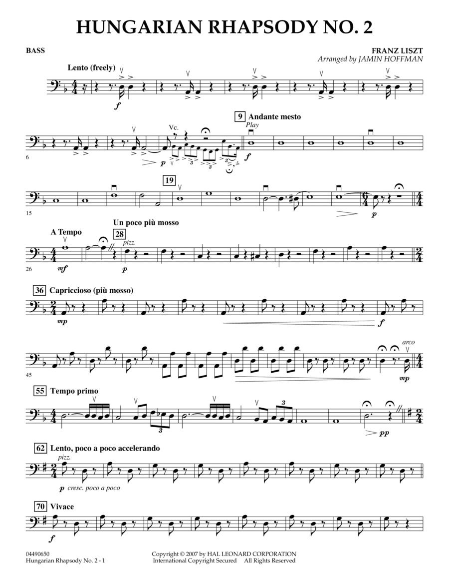 Hungarian Rhapsody No. 2 - Bass