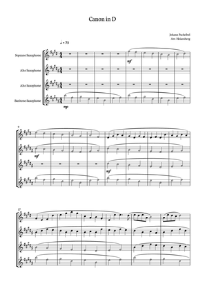 Canon in D - Pachelbel for Sax Quartet.