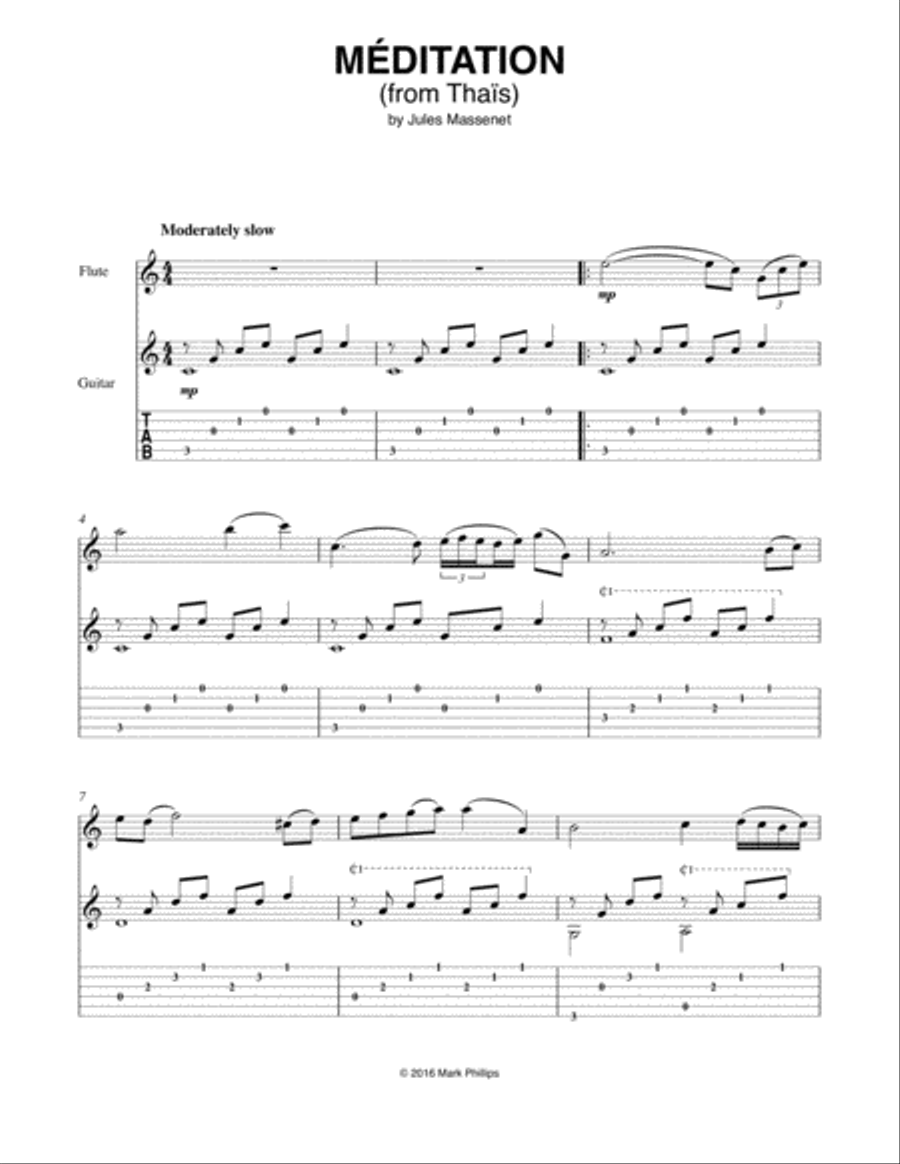 Méditation (from Thaïs) Flute scores gallery preview page 1