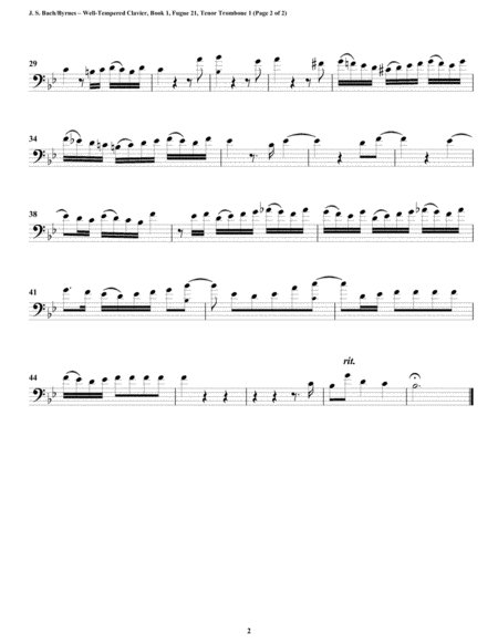 Fugue 21 from Well-Tempered Clavier, Book 1 (Trombone Quintet) image number null