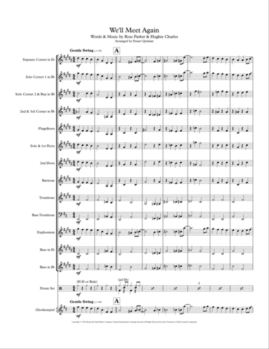 We'll Meet Again Brass Ensemble scores gallery preview page 1