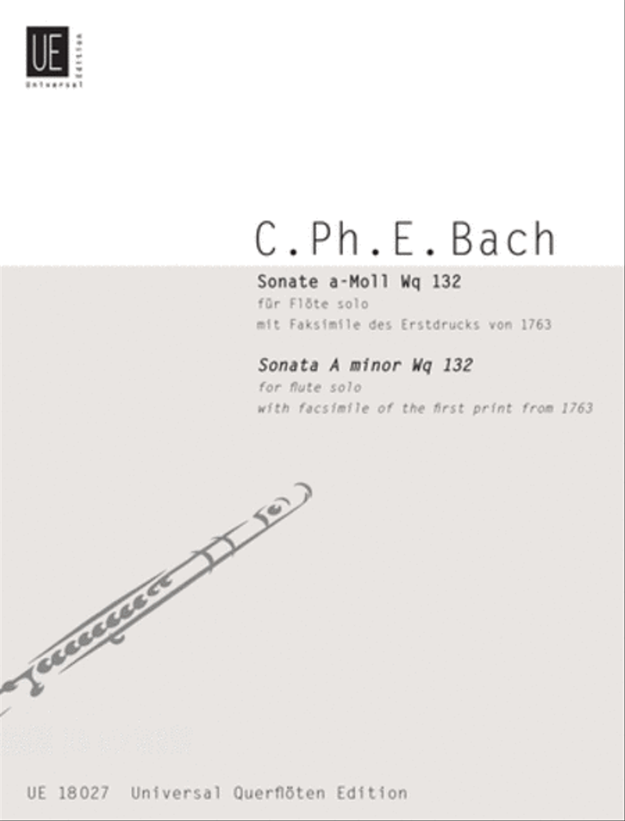 Flute Sonata, Wq. 132, A Minor Chamber Music scores gallery preview page 1