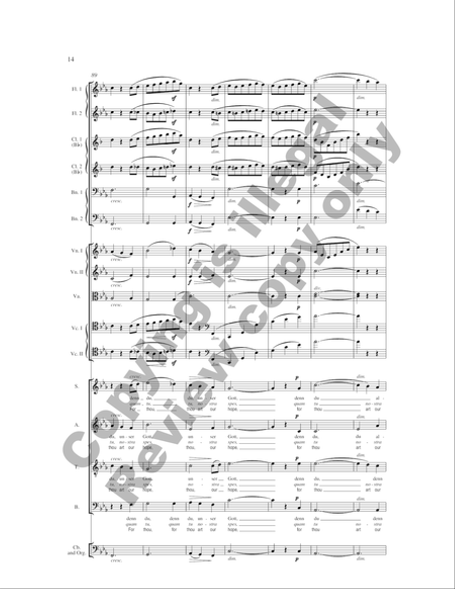 Verleih' uns Frieden (Grant Unto Us Thy Peace, O Lord) (Full Score) Choir scores gallery preview page 14