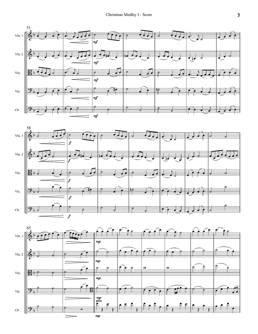 A Christmas Medley String Orchestra scores gallery preview page 3