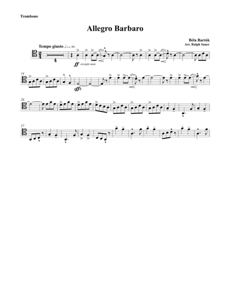 Allegro Barbaro for Trombone and Piano image number null