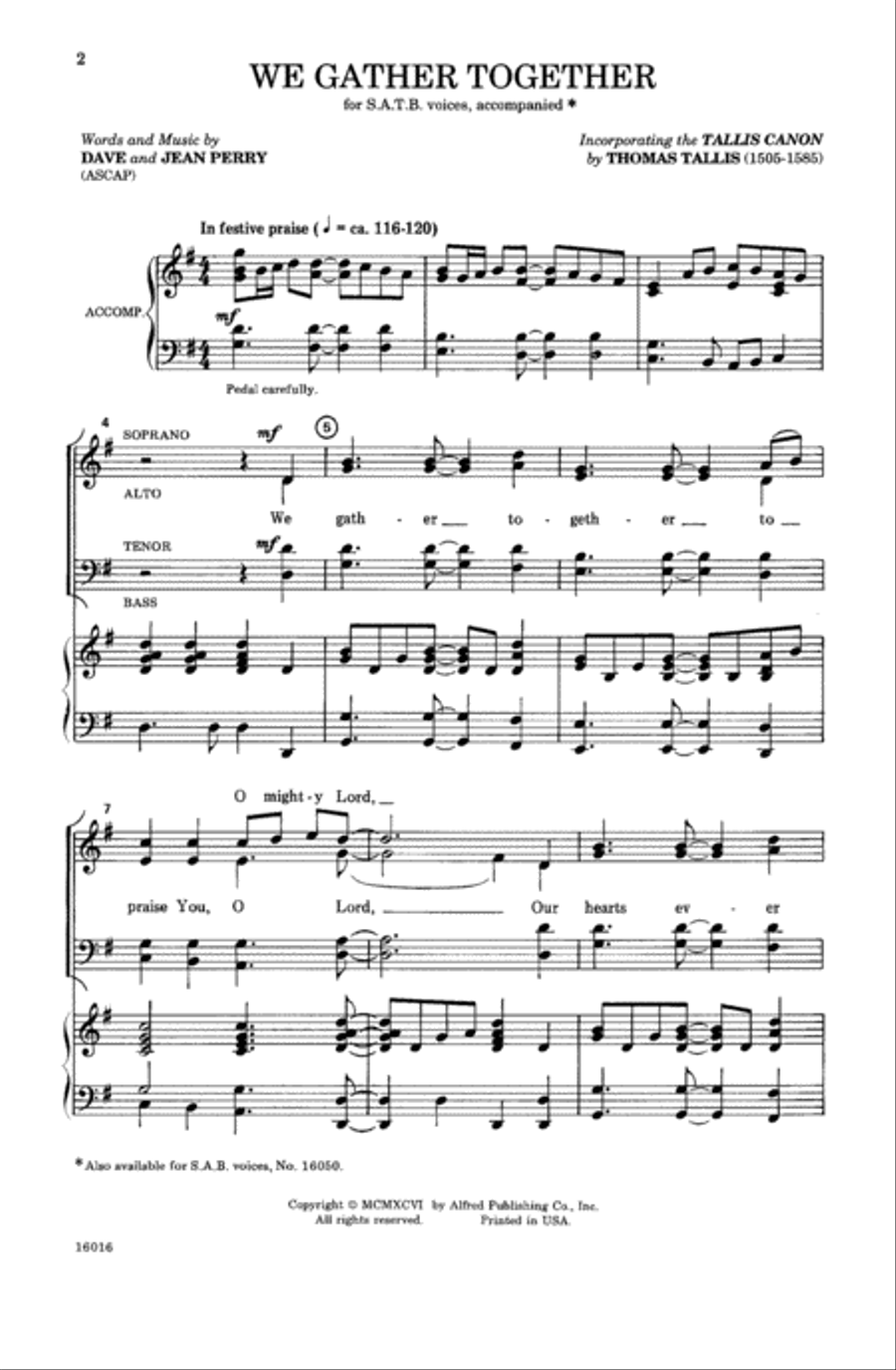 We Gather Together 4-Part scores gallery preview page 2