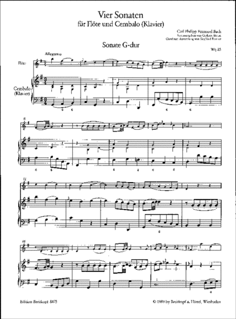 4 Sonatas Flute Solo scores gallery preview page 2